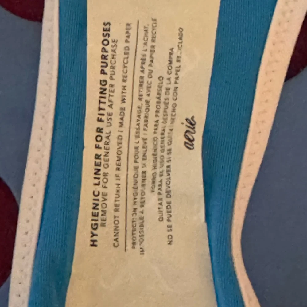 AA-505 Aerie NWT Cheekiest Side Tie Ribbed Blue & White‎ Swim Bikini Bottoms